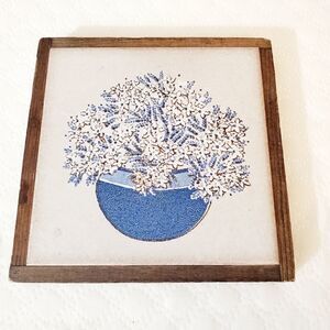 PIEMME Italian Floral Vase Clay Tile Decor